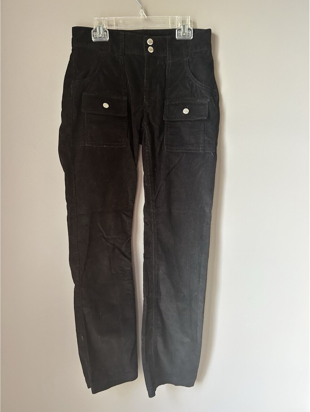 BDG Urban Outfitters Black Lucille Corduroy Cargo Straight Leg Pant Size 0 Alt
